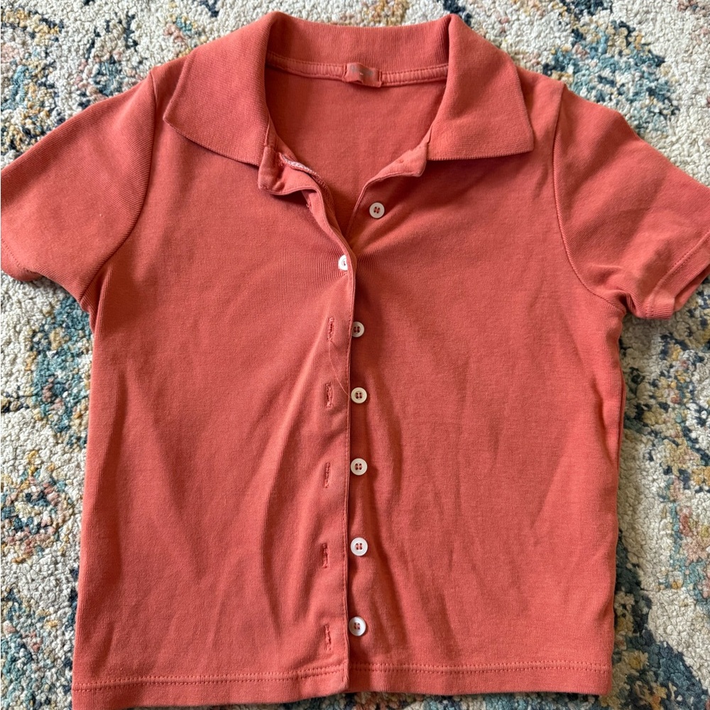 Brandy Melville Coral Button-Down Shirt